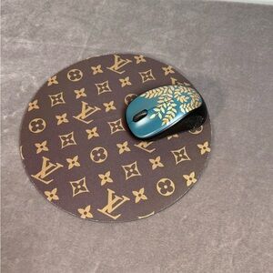 Monogram Mouse Pad Elegant tan brown Home Office / work  New